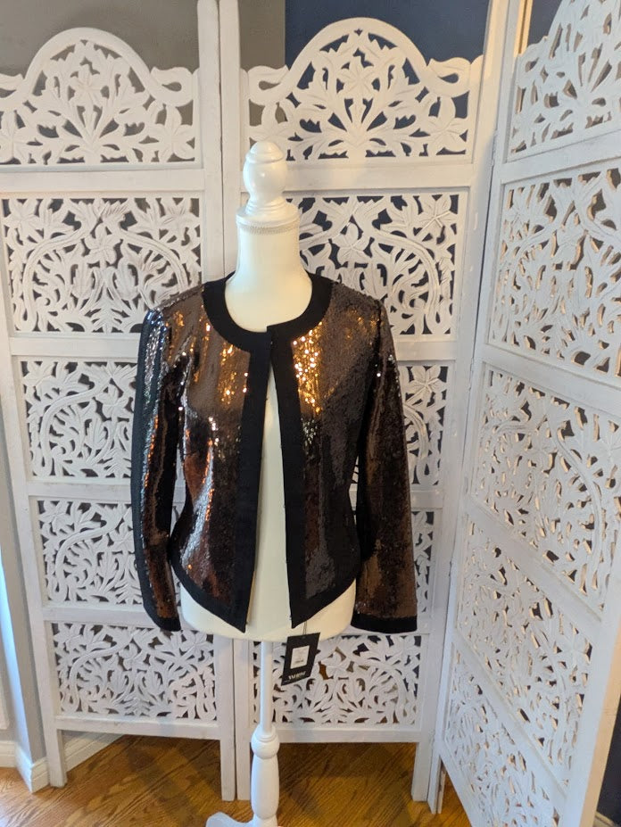 White House Black Market Stylist Sequin Jacket - Bronze and Black NWT Sz 6