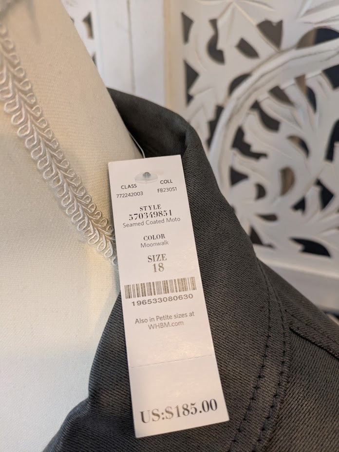 White House Black Market Women's Gray Moto Jacket