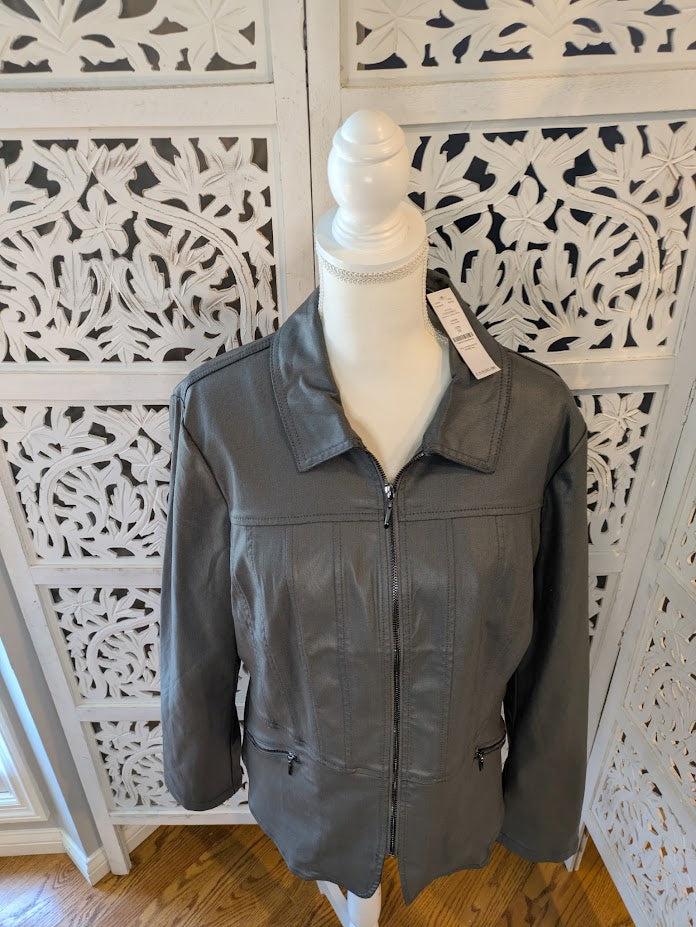 White House Black Market Women's Gray Moto Jacket