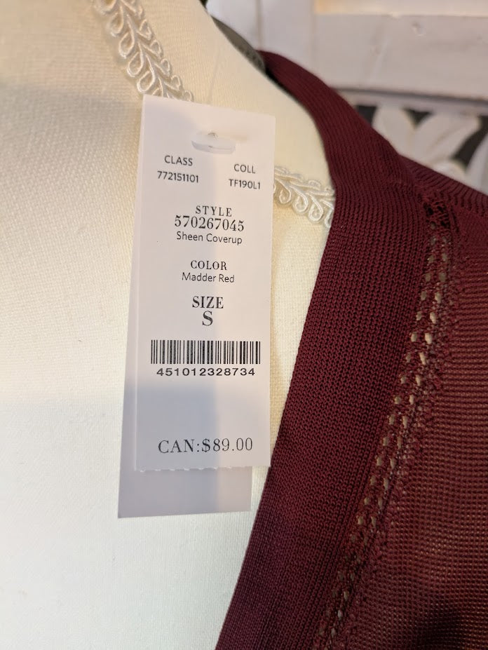 White House Black Market Red Cardigan Sweater NWT Sz S