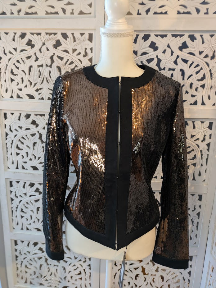 White House Black Market Stylist Sequin Jacket - Bronze and Black NWT Sz 6