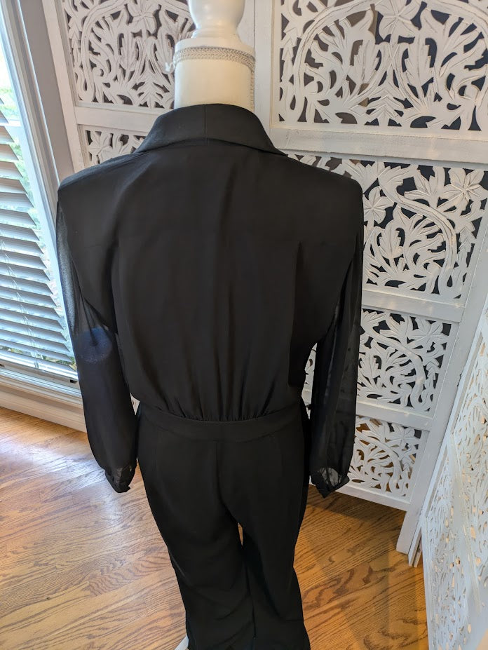 White House Black Market Charcoal Jumpsuit NWT Sz 8