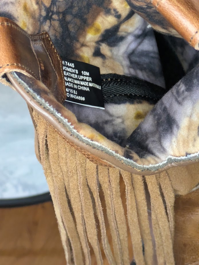 Dingo Brown Fringed Heeled Boots Sz 10