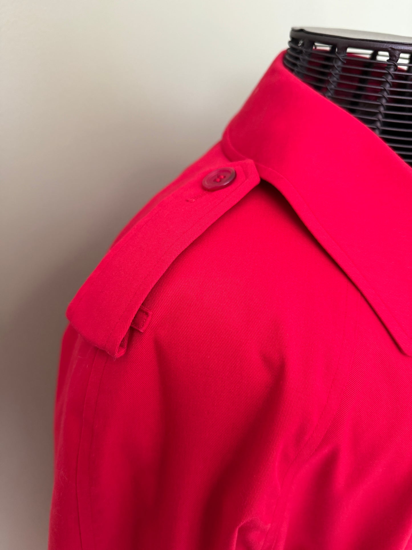 Burberry Vintage Red Trench Coat Sz 14 Extra Long