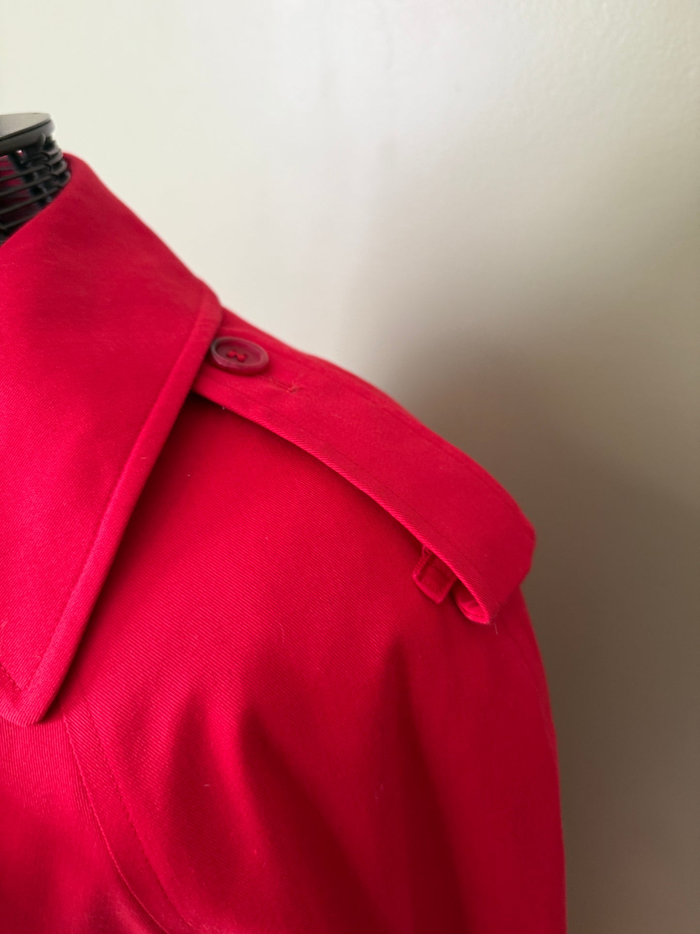 Burberry Vintage Red Trench Coat Sz 14 Extra Long