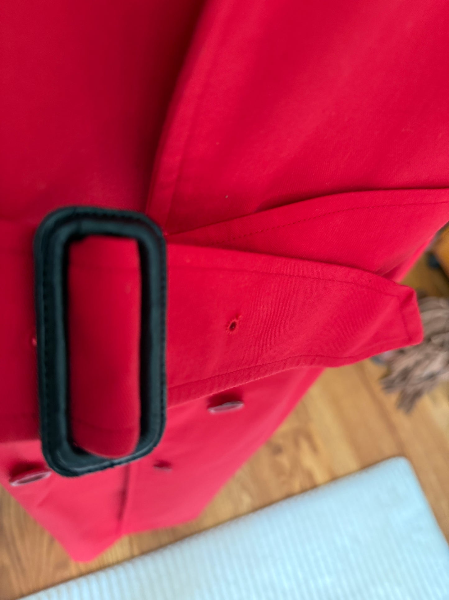 Burberry Vintage Red Trench Coat Sz 14 Extra Long