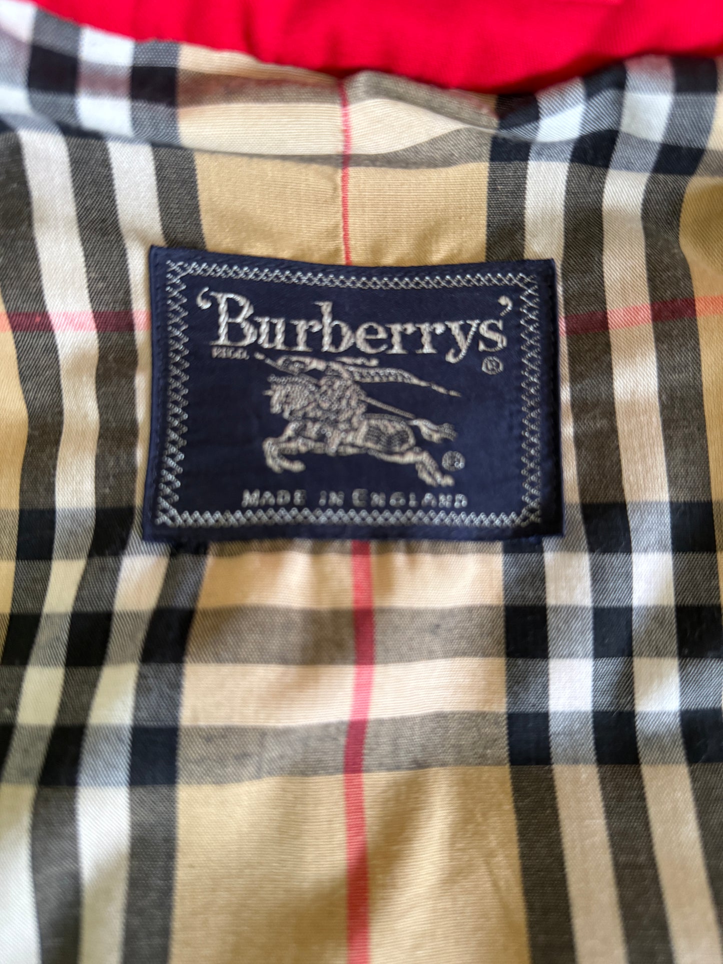 Burberry Vintage Red Trench Coat Sz 14 Extra Long