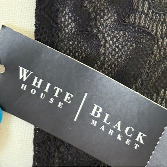White House Black Market Cut in Lace Elegant Black Lace Dress NWT Sz 6