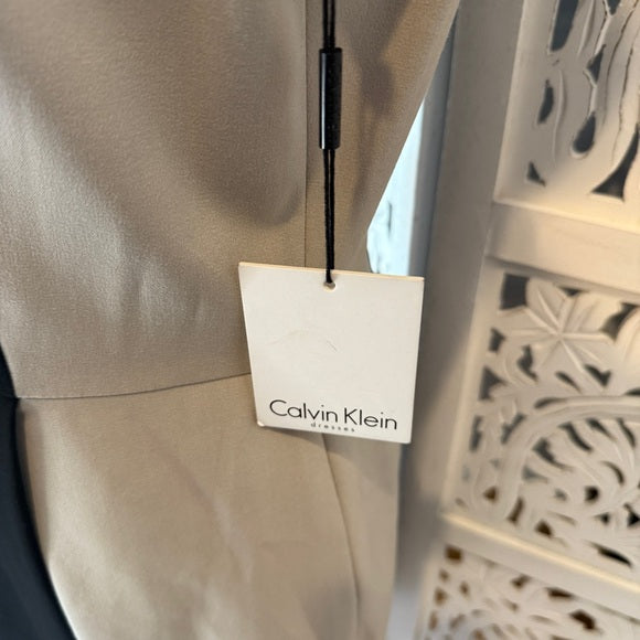 Calvin Klein Black and Tan Midi Dress NWT Sz 10