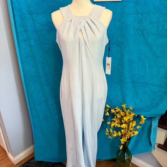 Calvin Klein Elegant Sleeveless Light Blue Pantsuit Sz 10