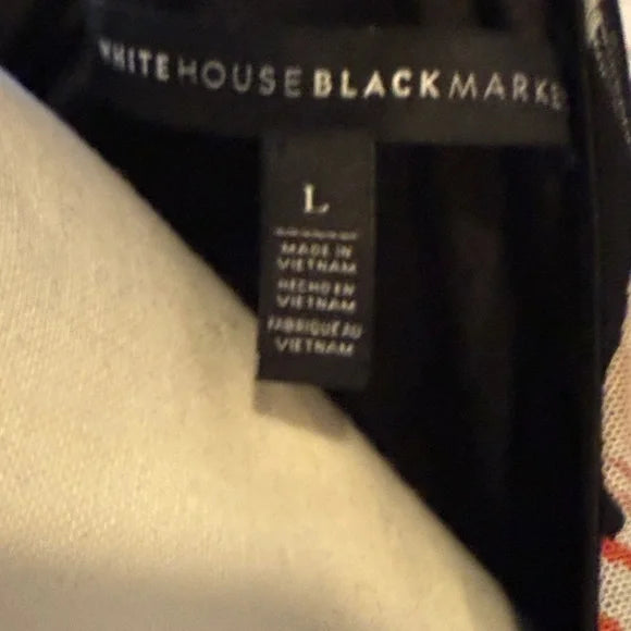 White House Black Market Black and Red Floral Blouse Sz L