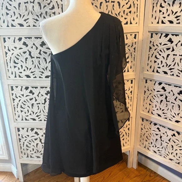 Bisou Bisou Black One-Shoulder Dress Sz 6