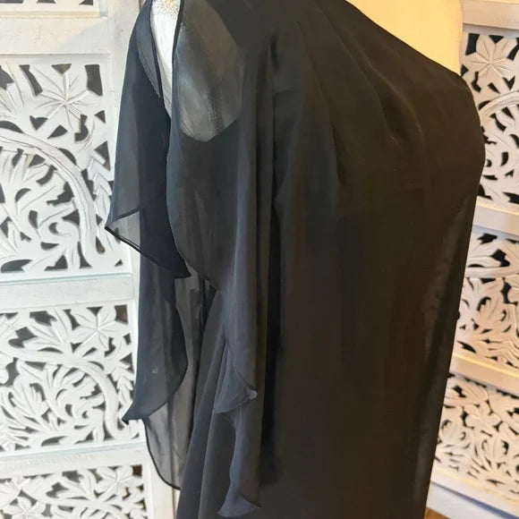 Bisou Bisou Black One-Shoulder Dress Sz 6