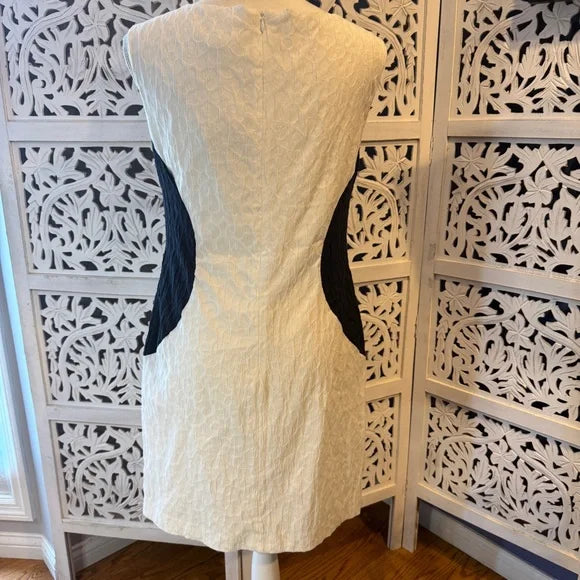 Michael Kors White and Black Textured Dress NWT Sz 8