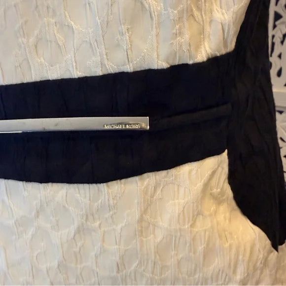 Michael Kors White and Black Textured Dress NWT Sz 8