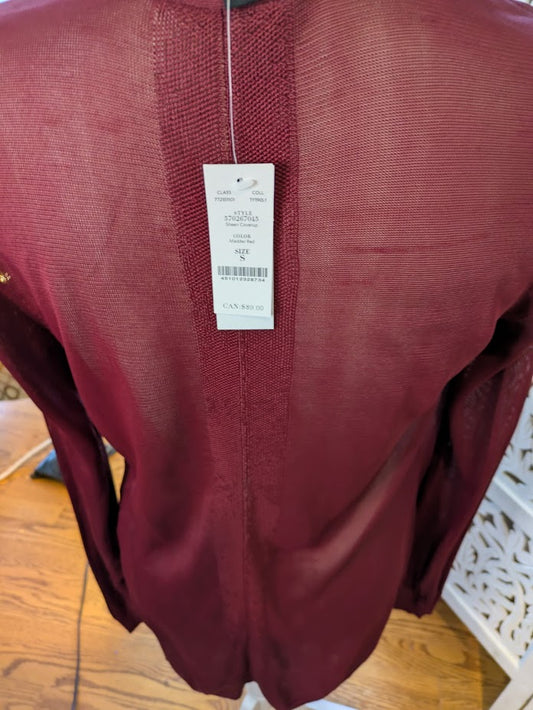 White House Black Market Red Cardigan Sweater NWT Sz S