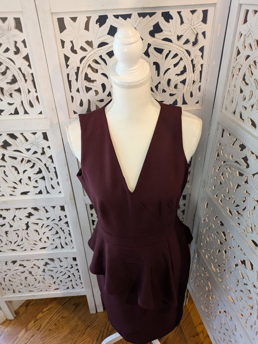 White House Black Market Elegant Burgundy Sleeveless Dress NWT Sz 6