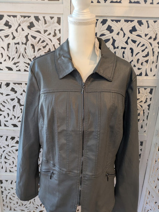 White House Black Market Women's Gray Moto Jacket