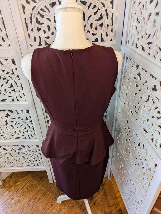 White House Black Market Elegant Burgundy Sleeveless Dress NWT Sz 6