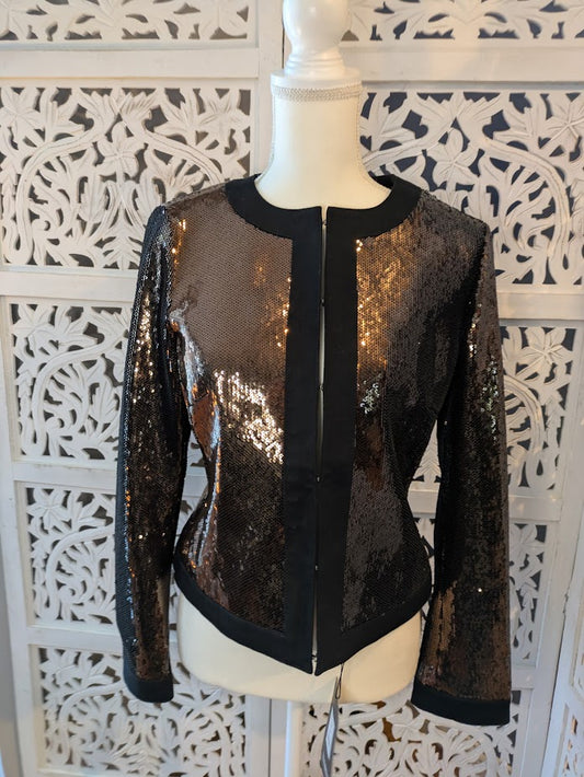 White House Black Market Stylist Sequin Jacket - Bronze and Black NWT Sz 6