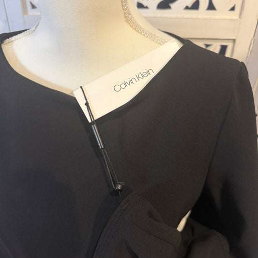 Calvin Klein Black Sheath Dress with Bell Sleeves Sz 8