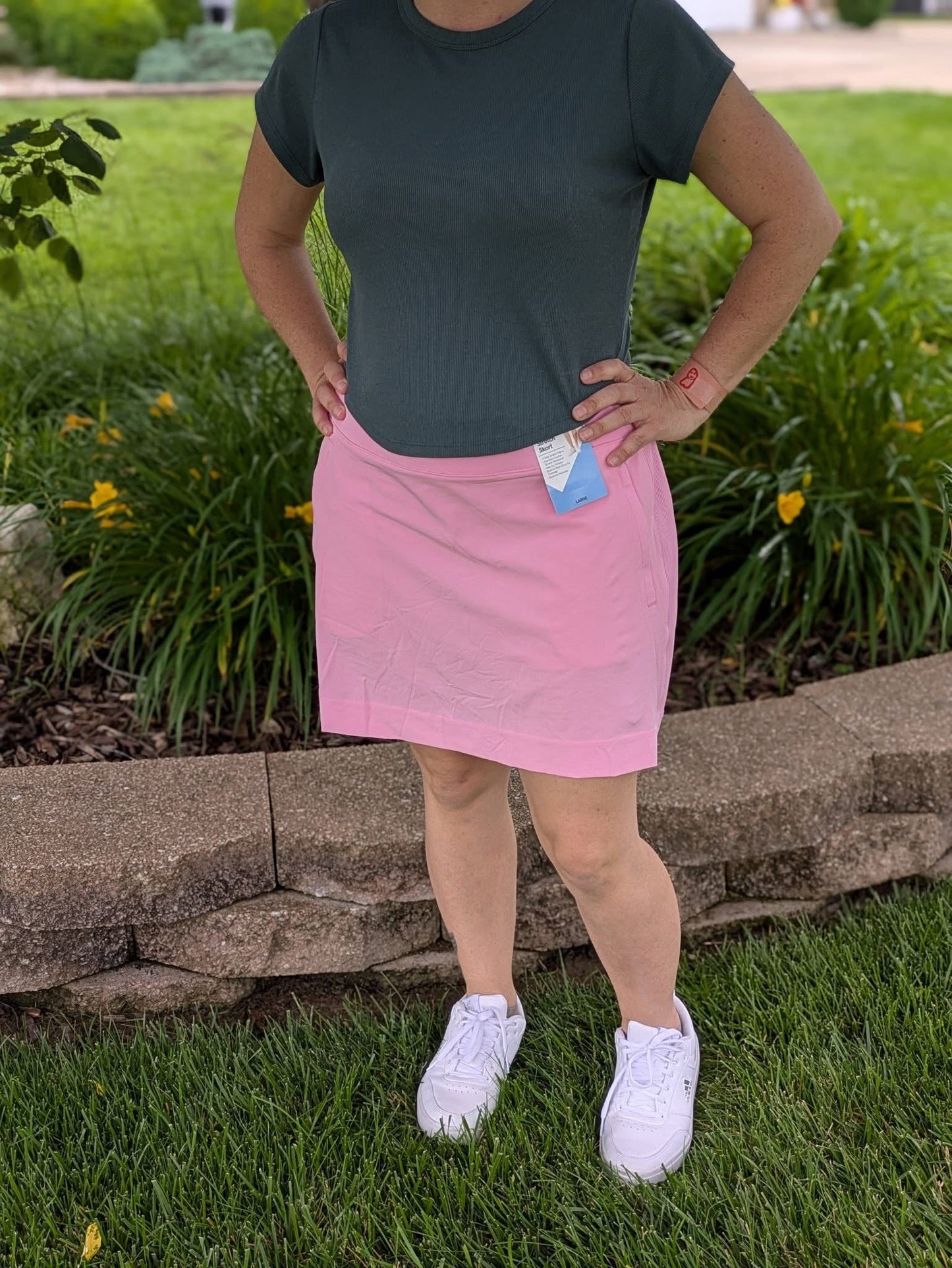 Pink Stretch 4way Mid Rise Skorts for Casual Resort Wear