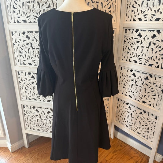 Calvin Klein Black Dress with Gold Zipper NWT Sz 12