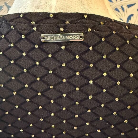 Michael Kors Black Studded Long Sleeve Top Sz M