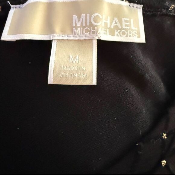 Michael Kors Black Studded Long Sleeve Top Sz M