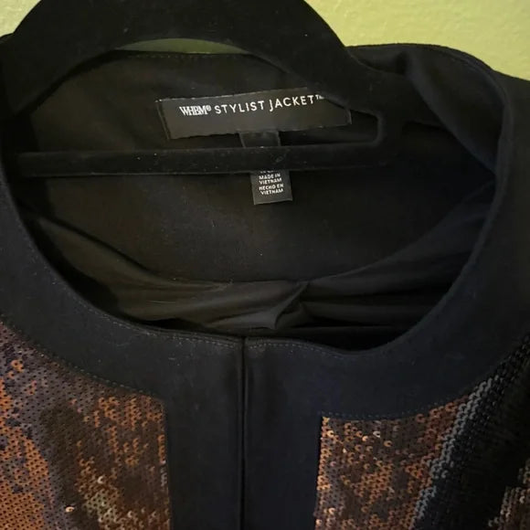 White House Black Market Stylist Sequin Jacket - Bronze and Black NWT Sz 6