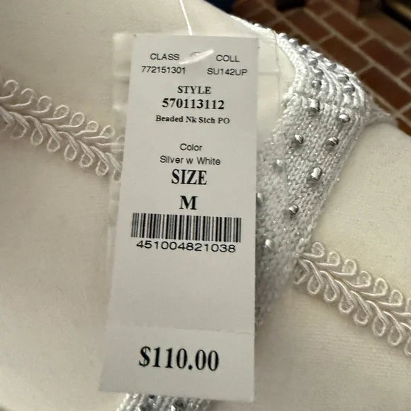 White House Black Market Elegant White Knit Dress NWT Sz M