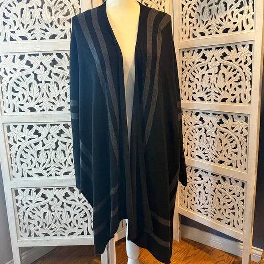 White House Black Market Black and Gray Sweater Sz M/L