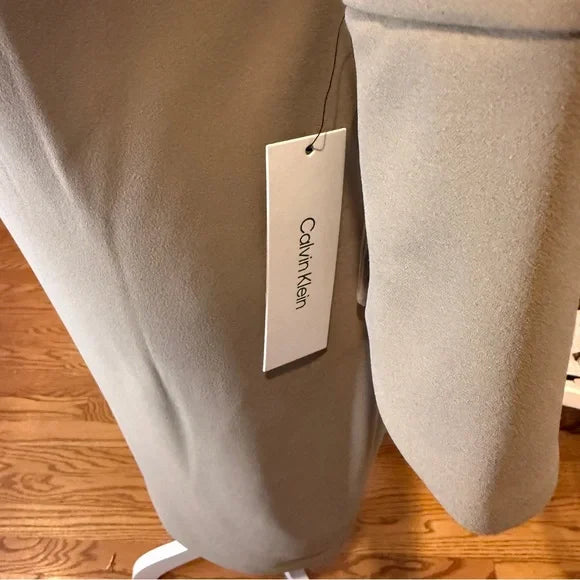 Calvin Klein Tan Ruched Sheath Dress Bateau Neckline NWT Sz 10