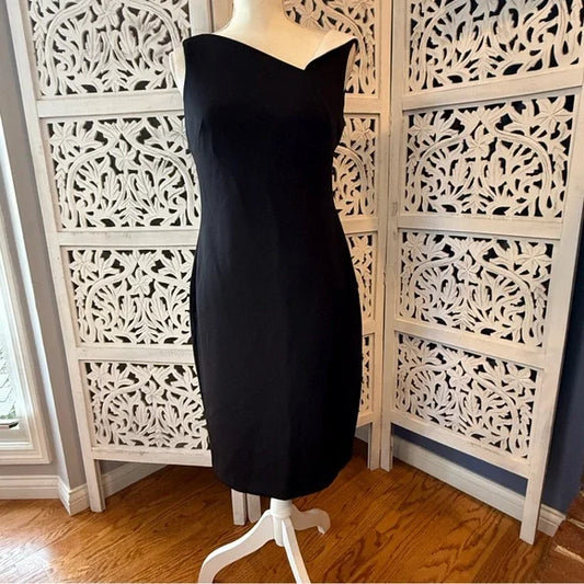 Calvin Klein Black Asymmetrical Dress NWT Sz 6