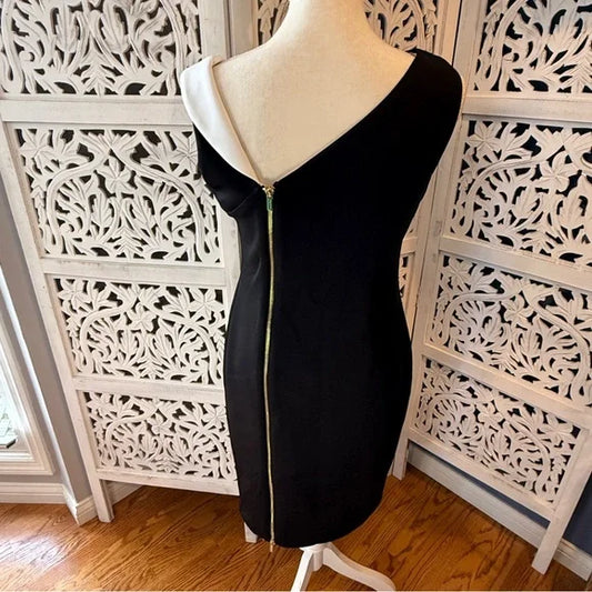 Calvin Klein Black Asymmetrical Dress NWT Sz 6