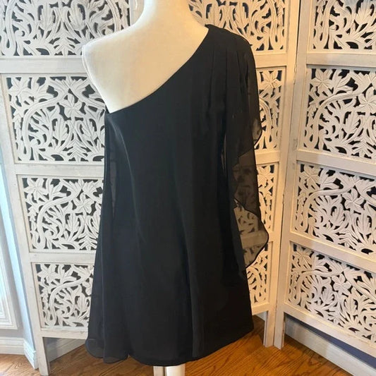 Bisou Bisou Black One-Shoulder Dress Sz 6