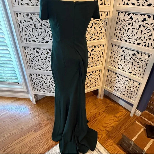 Calvin Klein Dark Green High Low Dress Sz 6